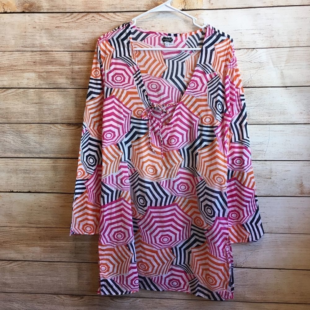 ‎MUD PIE COVERUP IN GEOMETRIC PRINT
